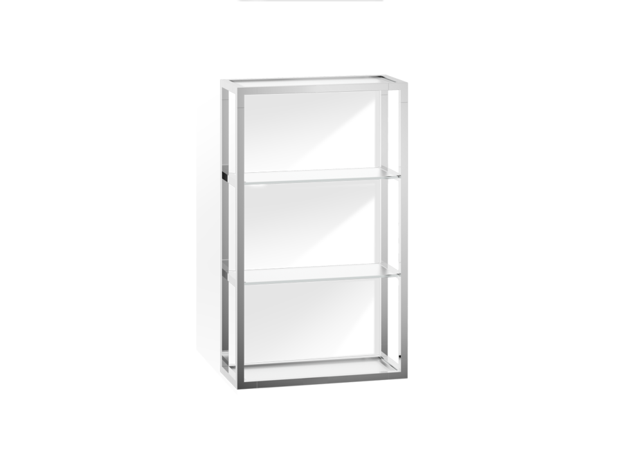 Wall rack Corner - ET 6 - Chrome & Satin glass