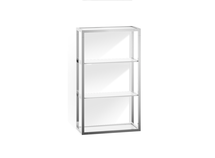 Support mural 'Corner' - ET 6 - Chrome & Opal Glass