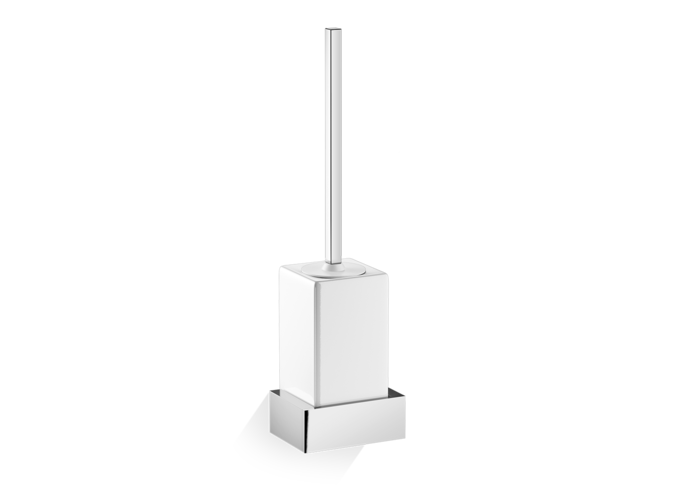 Toilet brush set Brick - Wall mounted - WBG - Chrome / White