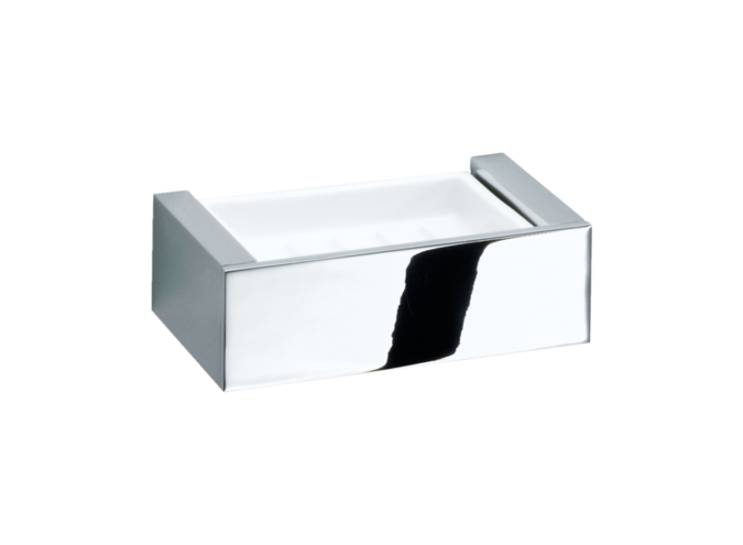 Soap dish Brick - Wall mounted - WSS - Chrome / White