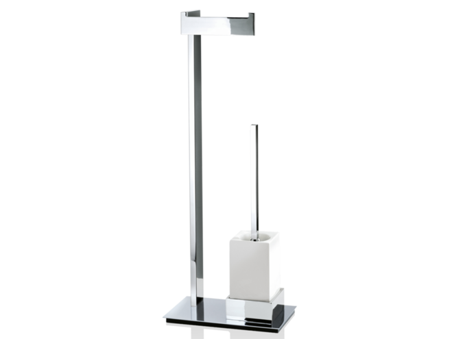 Toilet brush set Brick - SBK - Chrome / White