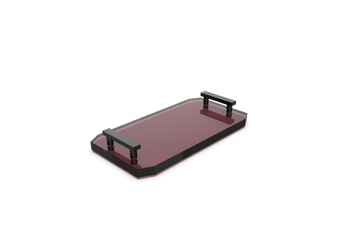 Tray 'Kristall"  - Black matt / Burgundy