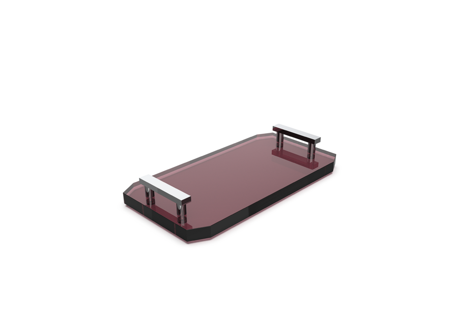 Tray 'Kristall" - Chrome / Burgundy