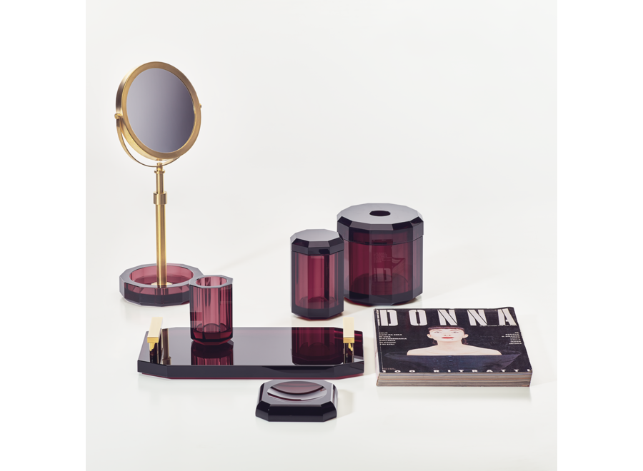 multi purpose box with lid Kristall - Burgundy