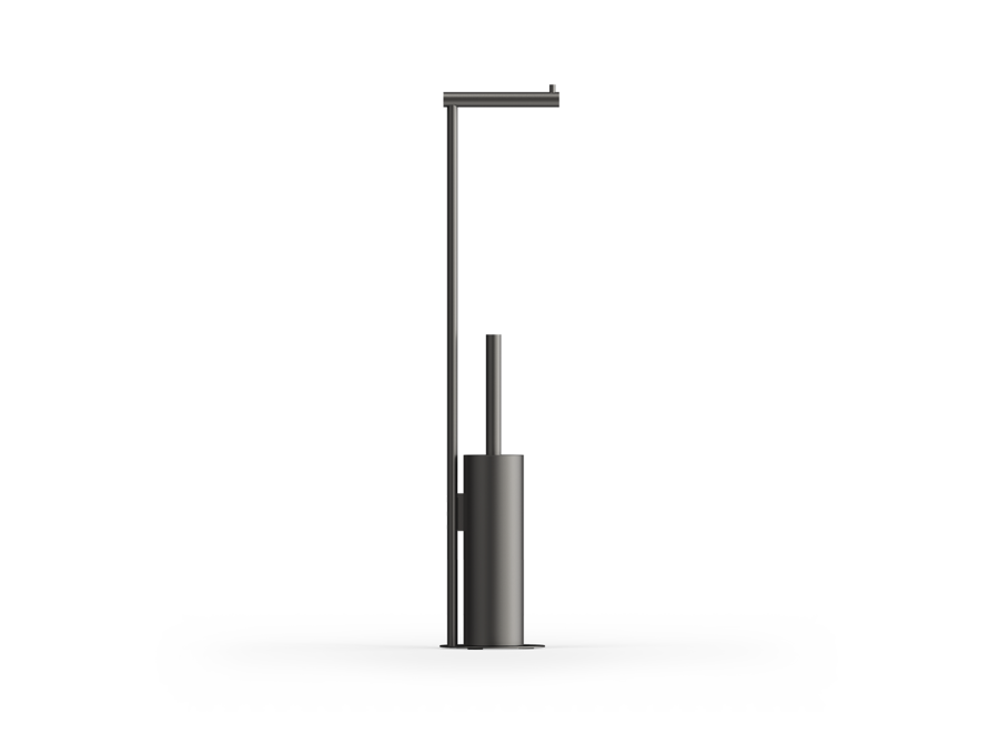 Toilet brush set 'Bar' - SBK - Dark metal matt