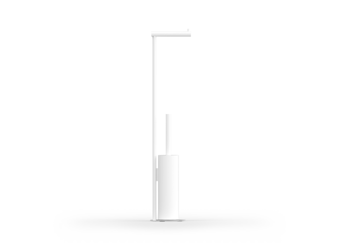 Toilet brush set Brick - Bar - White matt