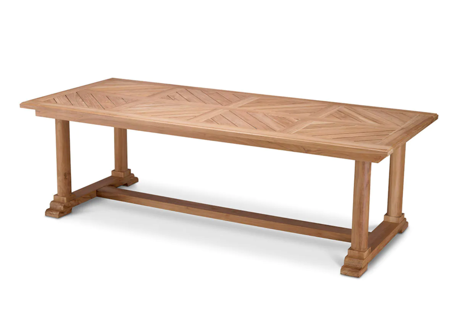 Outdoor Dining Table 'Bell Rive' - Natural Teak