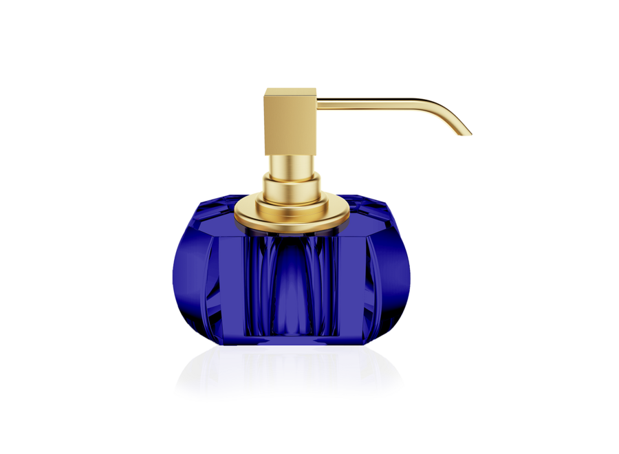 Distributeur de savon Kristall - Gold matt/Capri Blue