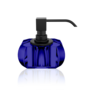 Zeepdispenser 'Kristall' - Black matt /Capri blauw