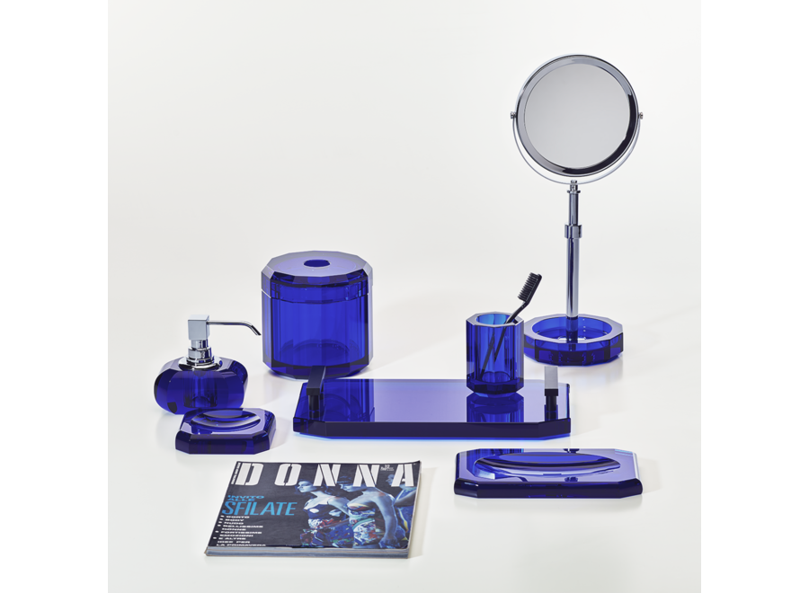 Tablett 'Kristall" - Black matt / Capri blau