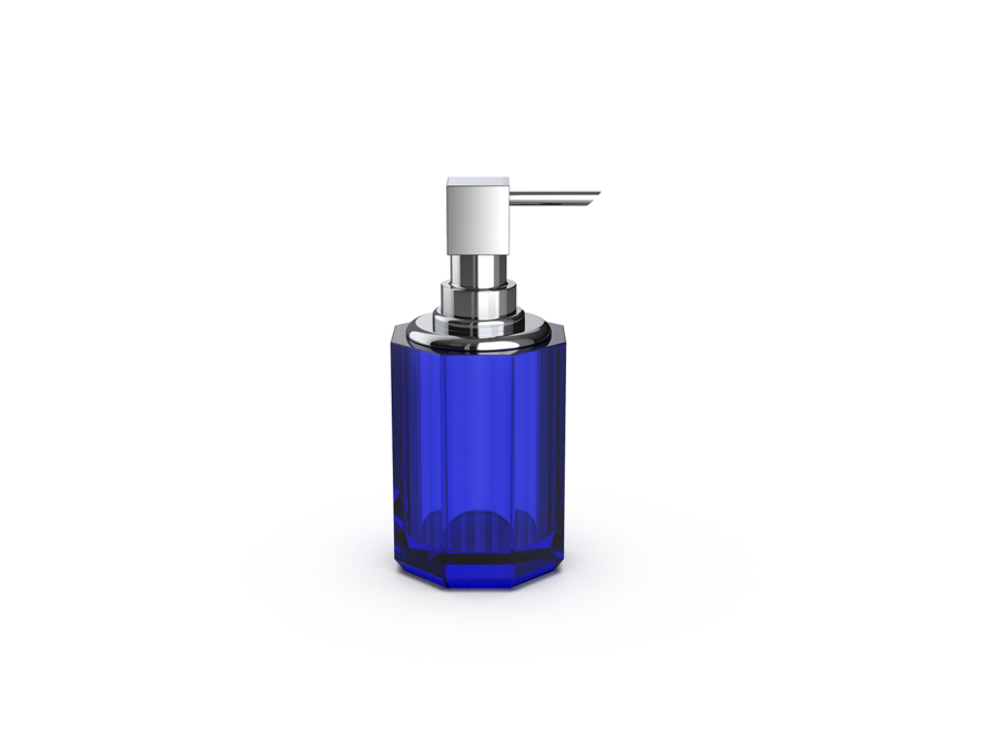 Zeepdispenser 'Kristall' SSP 2  - Chrome/Capri blauw