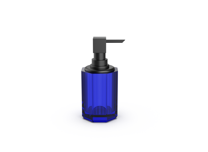 Distributeur de savon Kristall SSP 2 - Black matt/Capri Blue