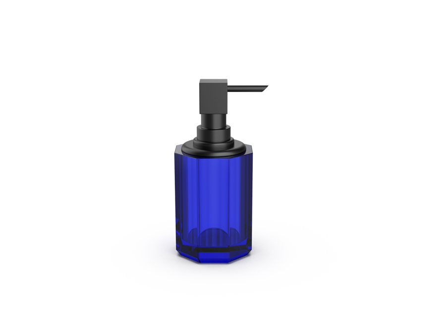 Soap dispenser Kristall SSP 2 - Black matt/Capri Blue