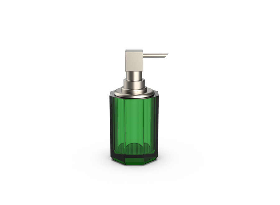 Soap dispenser 'Kristall' SSP 2 - Nickel satin/english green