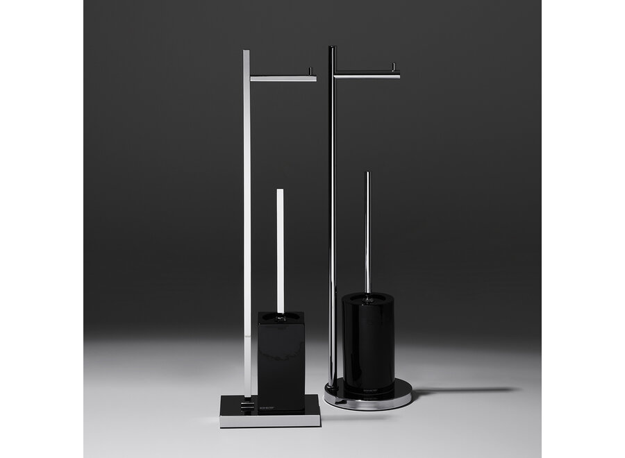 Toilet brush set 'Porzellan' - DW6700 - Black / Chrome