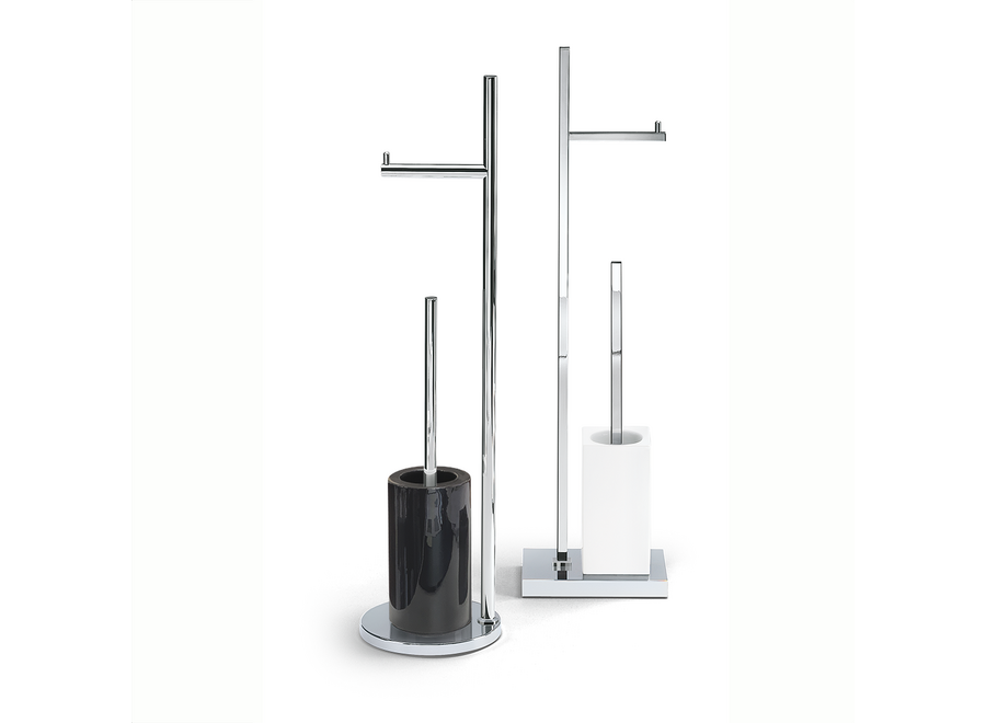 Toilet brush set 'Porzellan' - DW6700 - Black / Chrome