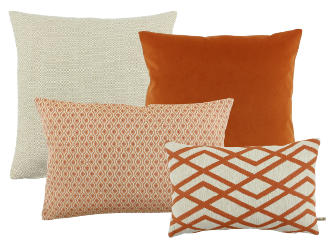 Combinaison coussin Outdoor Orange: Raffia, Onnie, Ilse & Cillia