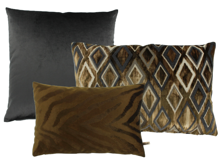 Kissenkombination Dark Taupe/Bronze: Bandi, Stacy & Stella II