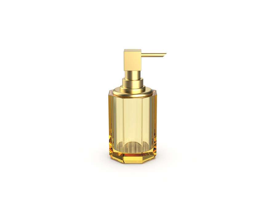 Soap dispenser 'Kristall' SSP 2 - Gold Matt/Amber