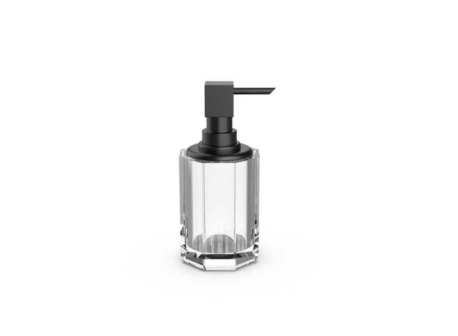 Soap dispenser 'Kristall' SSP 2  - Black matt/clear