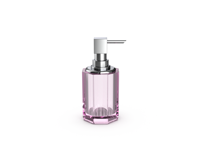 Zeepdispenser Kristall SSP 2 - Chrome/Pink