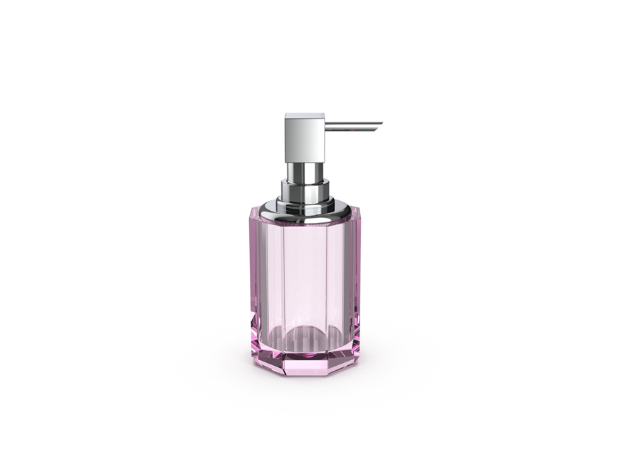 Soap dispenser 'Kristall' SSP 2 - Chrome/Pink