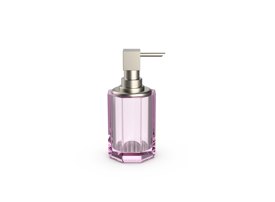 Seifenspender  'Kristall'SSP 2 - Nickel satiniert/Pink
