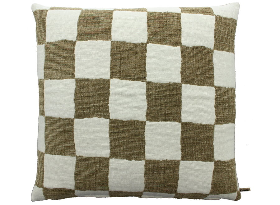 Decorative cushion Checky Tobacco