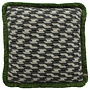 Coussin décoratif Stings Black / White + Fringe green