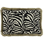 Sierkussen Zebby Black / White + Fringe gold