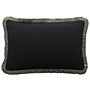 Coussin décoratif Alberto Black + Fringe taupe