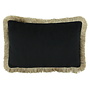 Dekoratives Kissen Astrid Black + Fringe black / gold