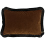 Sierkussen Rosana Camel + Fringe black / taupe