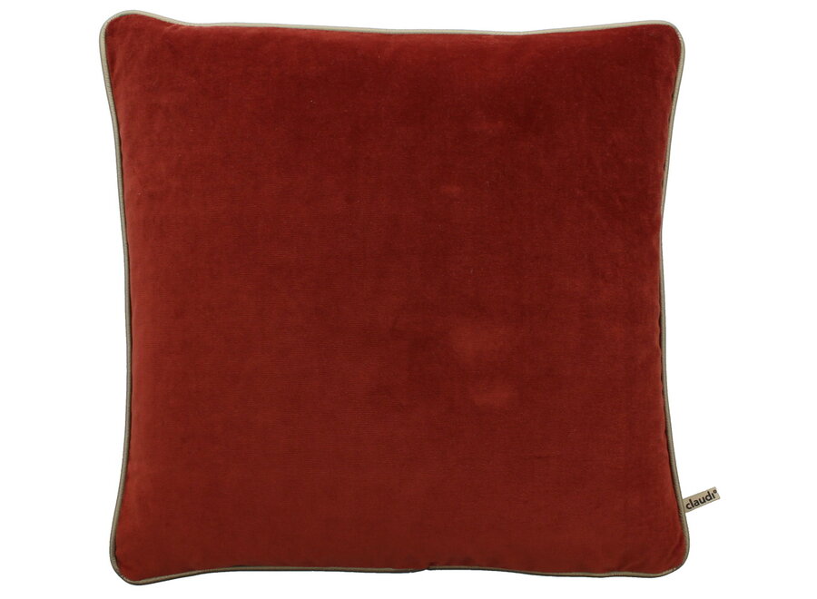 Coussin Scott Brique + Piping gold