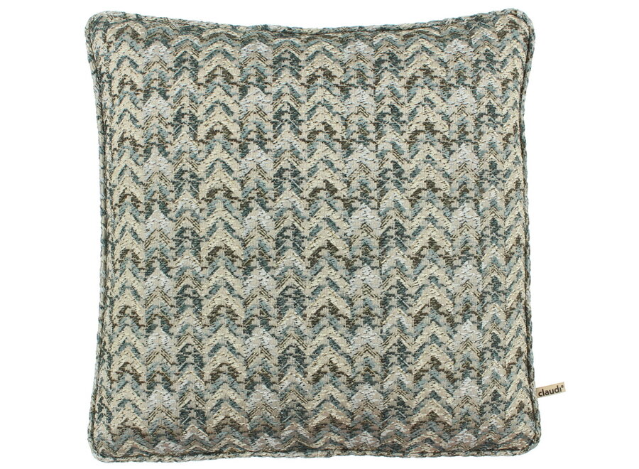 Dekoratives Kissen Brighton Grey / Mint + Piping