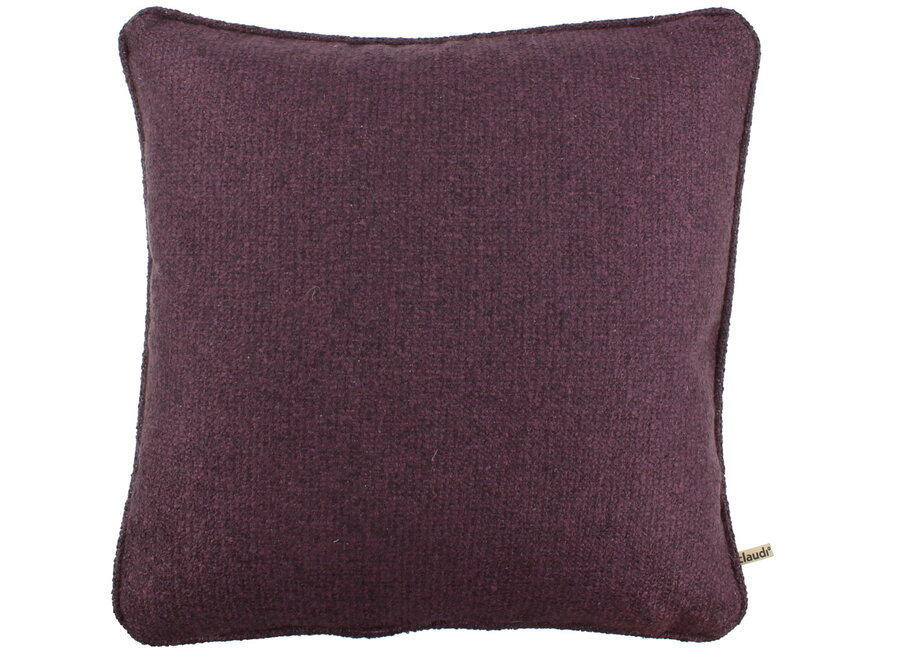 Dekoratives Kissen Chirelle Aubergine + Piping