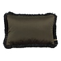 Dekoratives Kissen Espresso + Fringe black / taupe