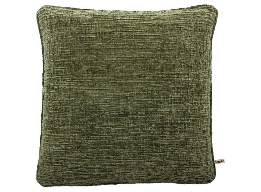 Dekoratives Kissen Shaggy Army + Piping