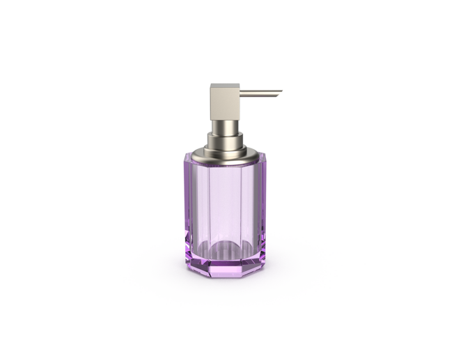 Soap dispenser Kristall SSP 2 - Nickel satin/Violet