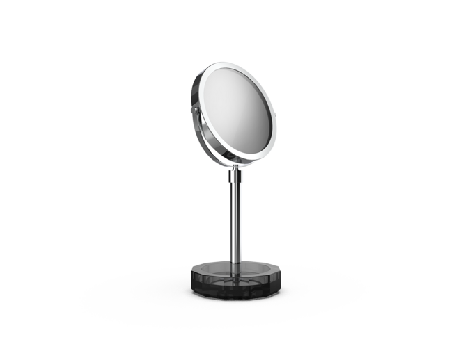 Cosmetic mirror with shelf 'Kristall' - Chrome/Anthracite