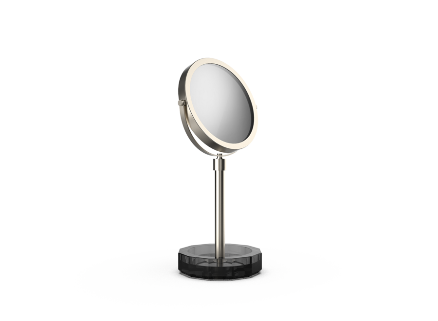 Vanity Mirror with shelf  'Kristall'  - Nickel satin/Anthracite