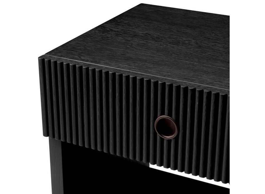 Bedside table 'Dimitrios' - Charcoal  oak veneer