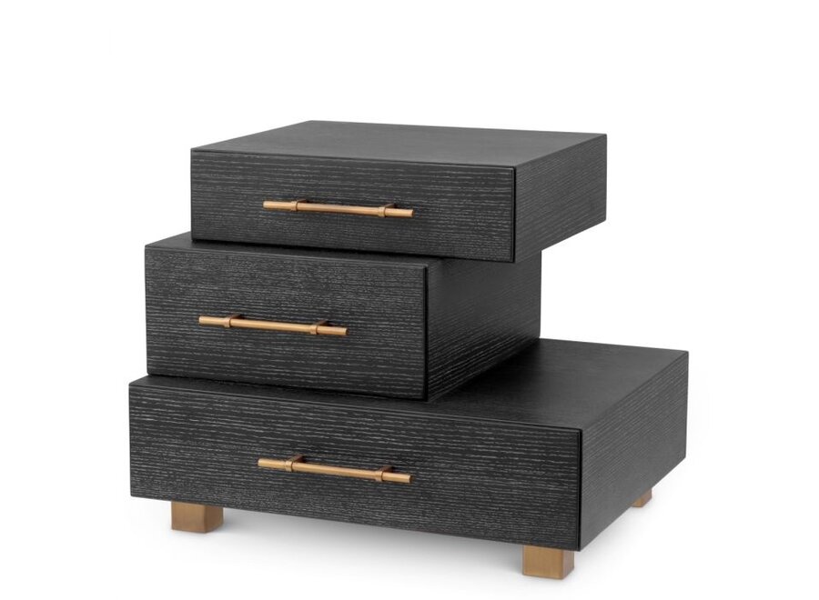 Bedside table Evendale - Charcoal oak veneer