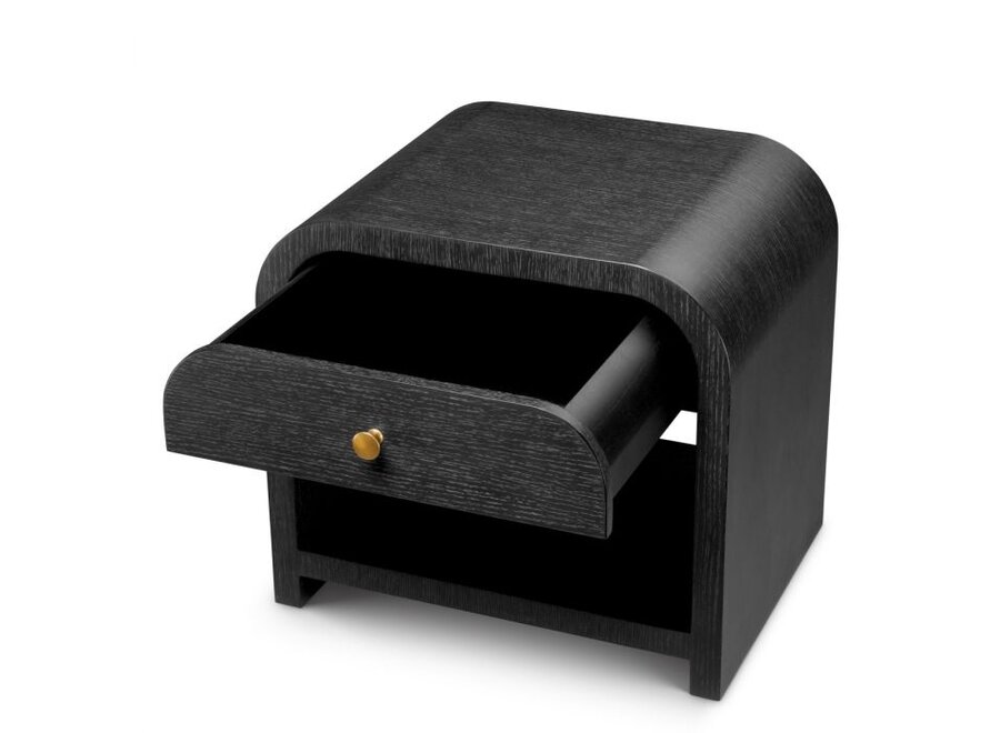 Bedside table 'Rhodes' - Charcoal oak veneer