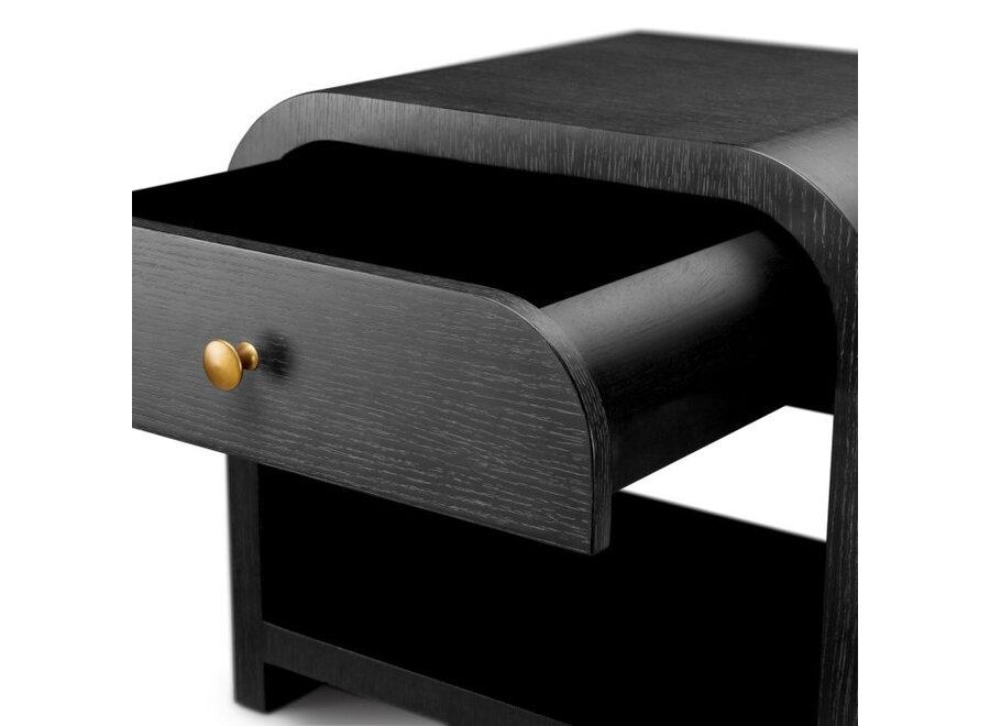 Bedside table 'Rhodes' - Charcoal oak veneer