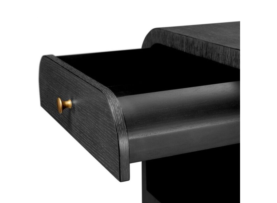 Bedside table 'Rhodes' - Charcoal oak veneer