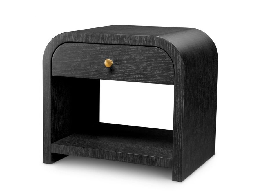 Nachttisch 'Rhodes' - Charcoal oak veneer