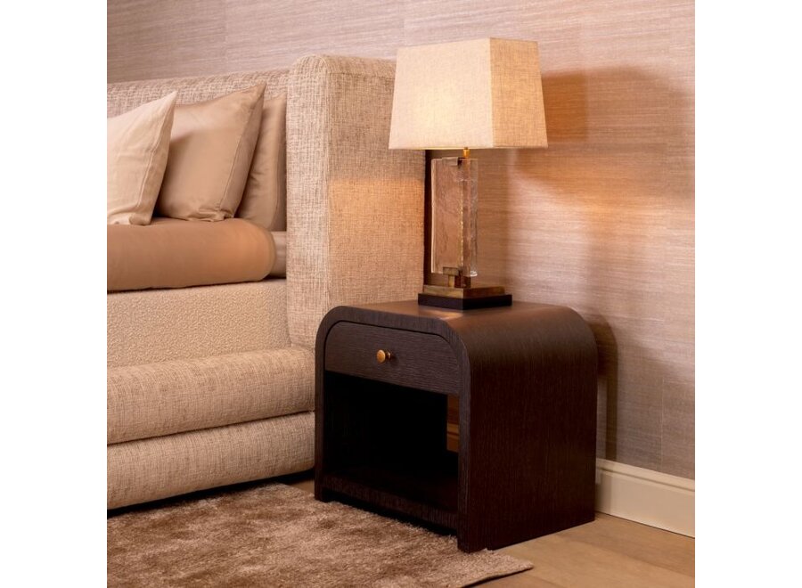 Nachtkastje 'Rhodes' - Charcoal oak veneer