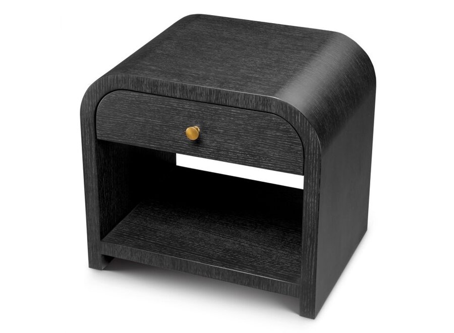 Bedside table 'Rhodes' - Charcoal oak veneer