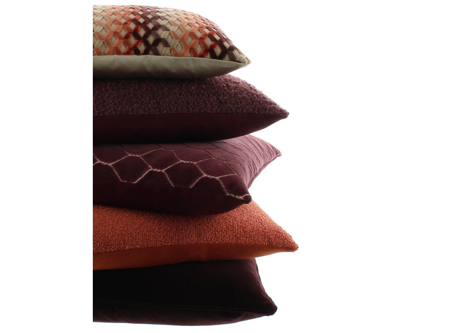 Coussin décoratif Scott Aubergine + Piping
